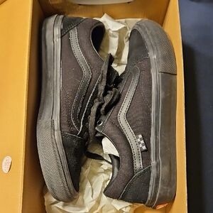 Vans Black Sneakers with Suede Canvas Upper and Padded Collar